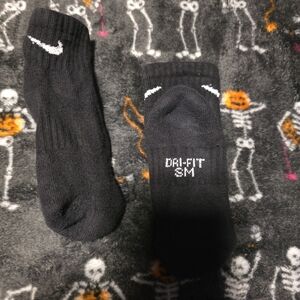 Kids Boys Nike Black Crew Athletic Socks with White Swoosh - Dri-FIT 3M Marking